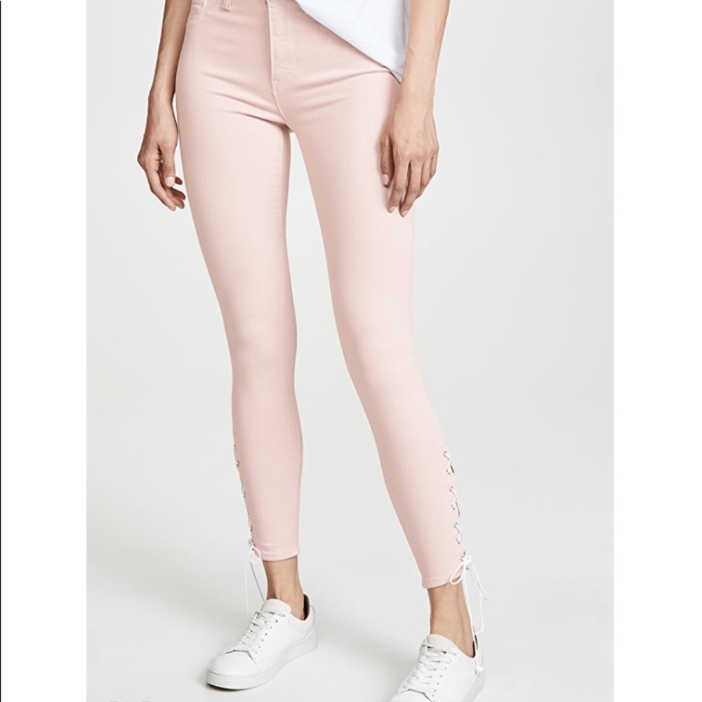 Hudson Barbara super skinny jeans size 30 Pink lace up
